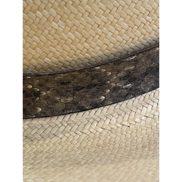 Stetson Rattlesnake Straw Cowboy Rattle Included Hat Size 6 7/8 - 55 6X - Picture 16 of 16
